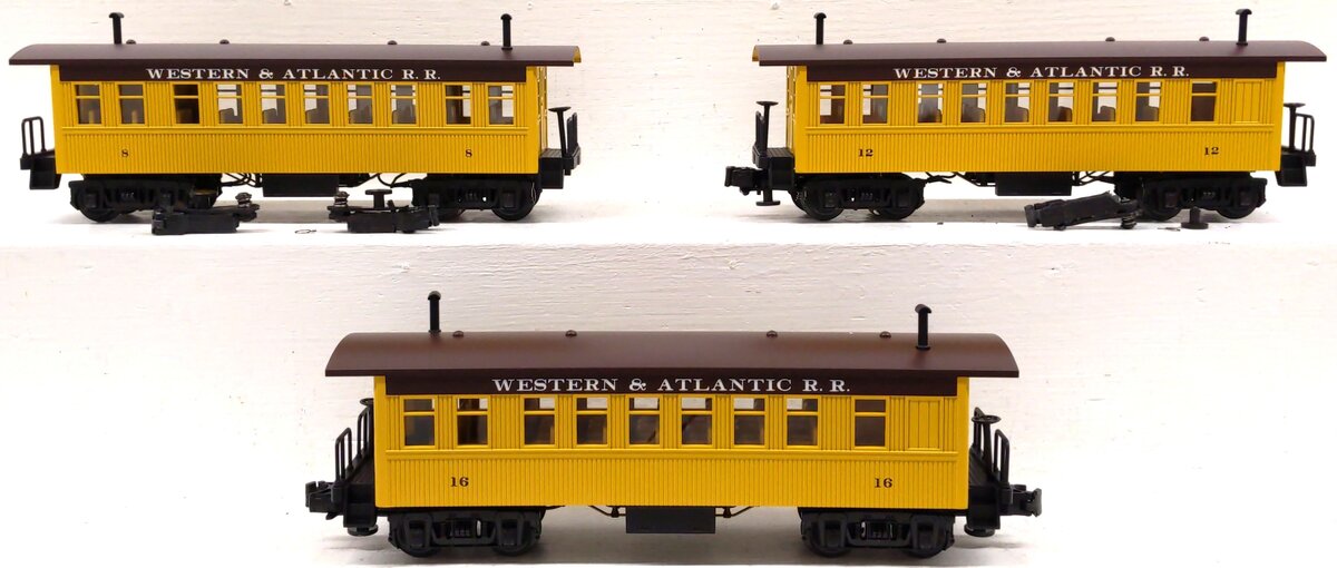 MTH 30-6400 O Gauge Western & Atlantic Overton Passenger Coach 3 Car Set EX/Box