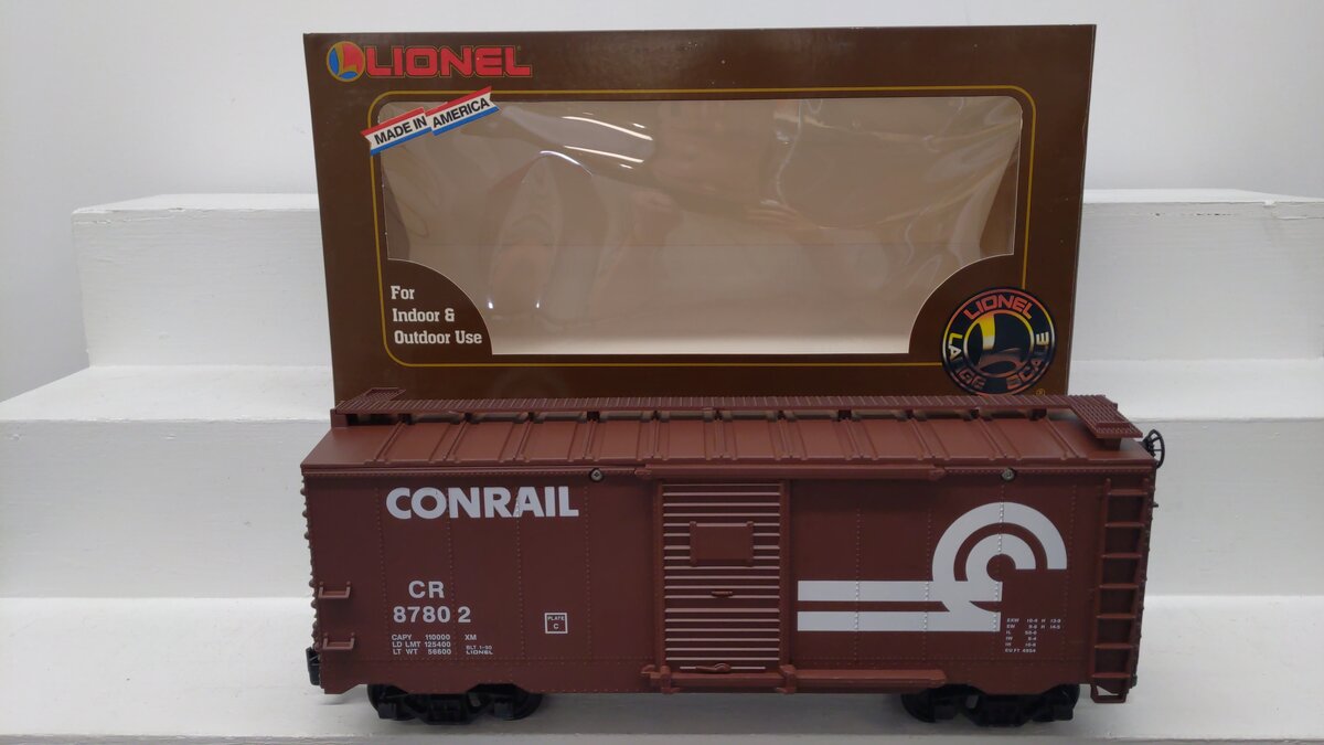 Lionel 8-87802 G Scale Conrail Boxcar w/E.T.D. EX/Box