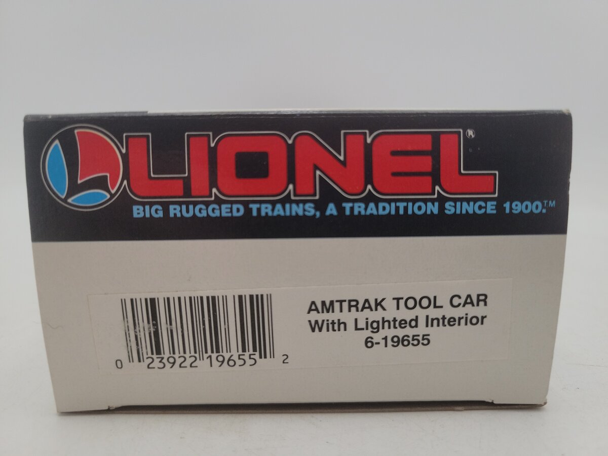 Lionel 6-19655 O Gauge Amtrak Tool Car with Lighted Interior EX/Box