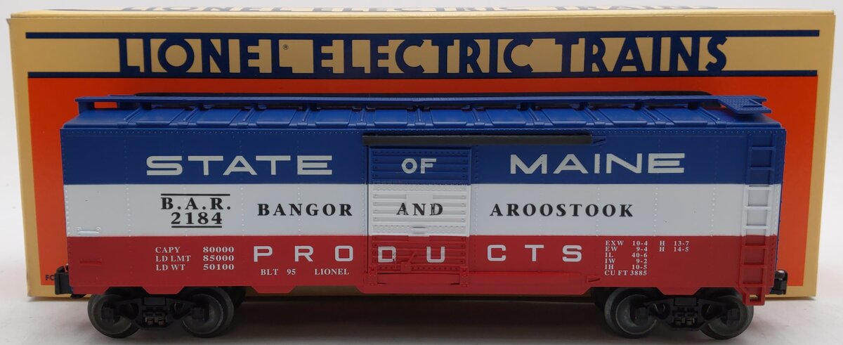 Lionel 6-17218 O Gauge State of Maine Bangor & Aroostook Boxcar #2184 EX/Box