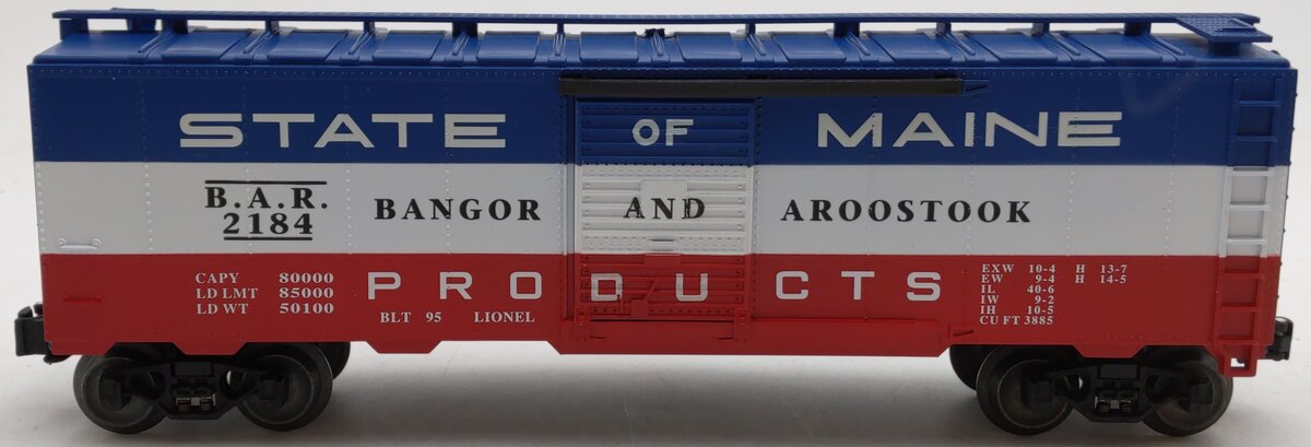 Lionel 6-17218 O Gauge State of Maine Bangor & Aroostook Boxcar #2184 EX/Box