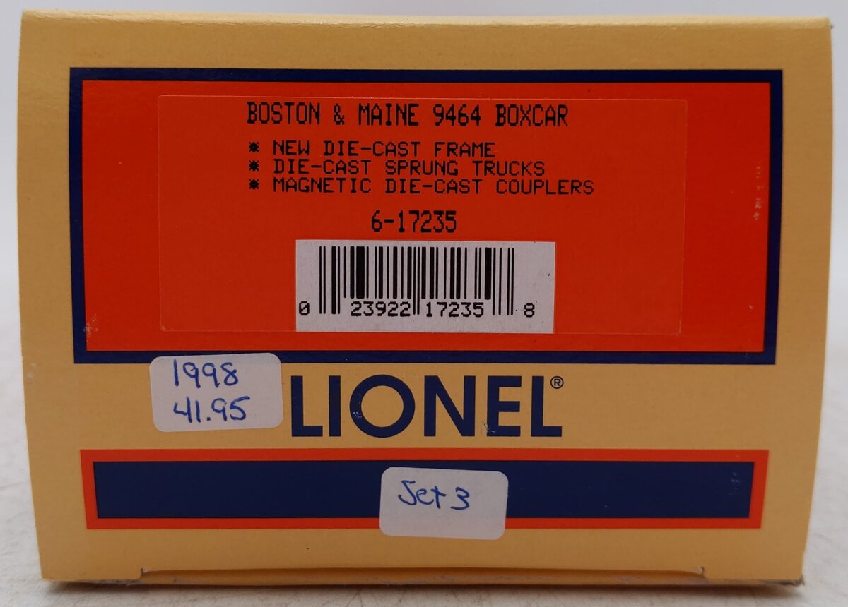 Lionel 6-17235 O Gauge Boston & Maine Boxcar #9464-398 VG/Box