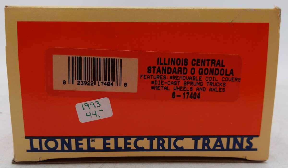 Lionel 6-17404 O Illinois Central Gulf Gondola with Coil Covers #245998 EX/Box