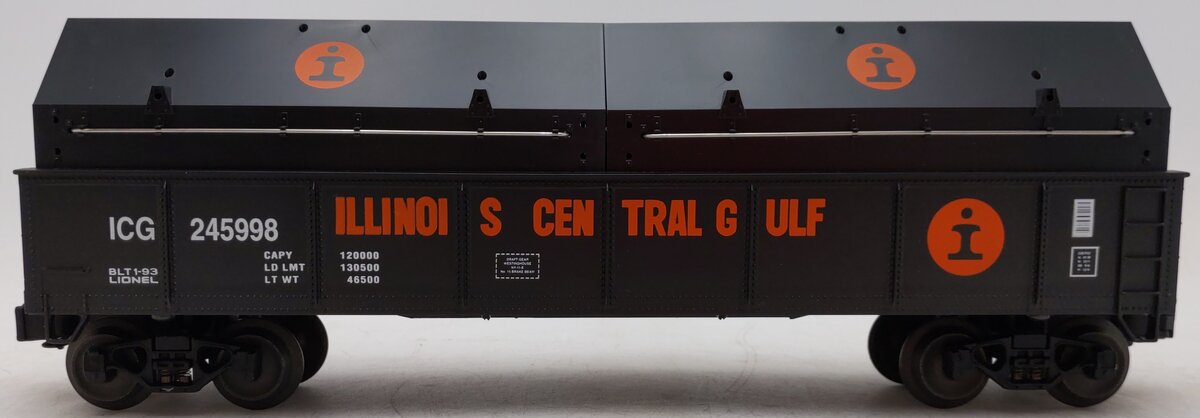 Lionel 6-17404 O Illinois Central Gulf Gondola with Coil Covers #245998 EX/Box