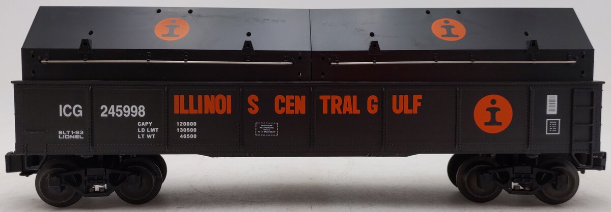Lionel 6-17404 O Illinois Central Gulf Gondola with Coil Covers #245998 EX/Box