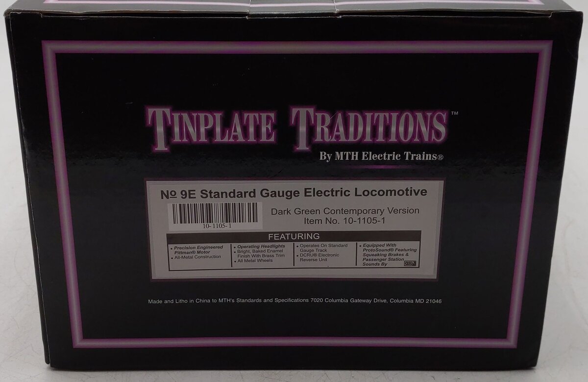 MTH 10-1105-1 Std. Gauge Tinplate No. 9E Electric Locomotive w/PS1 EX/Box