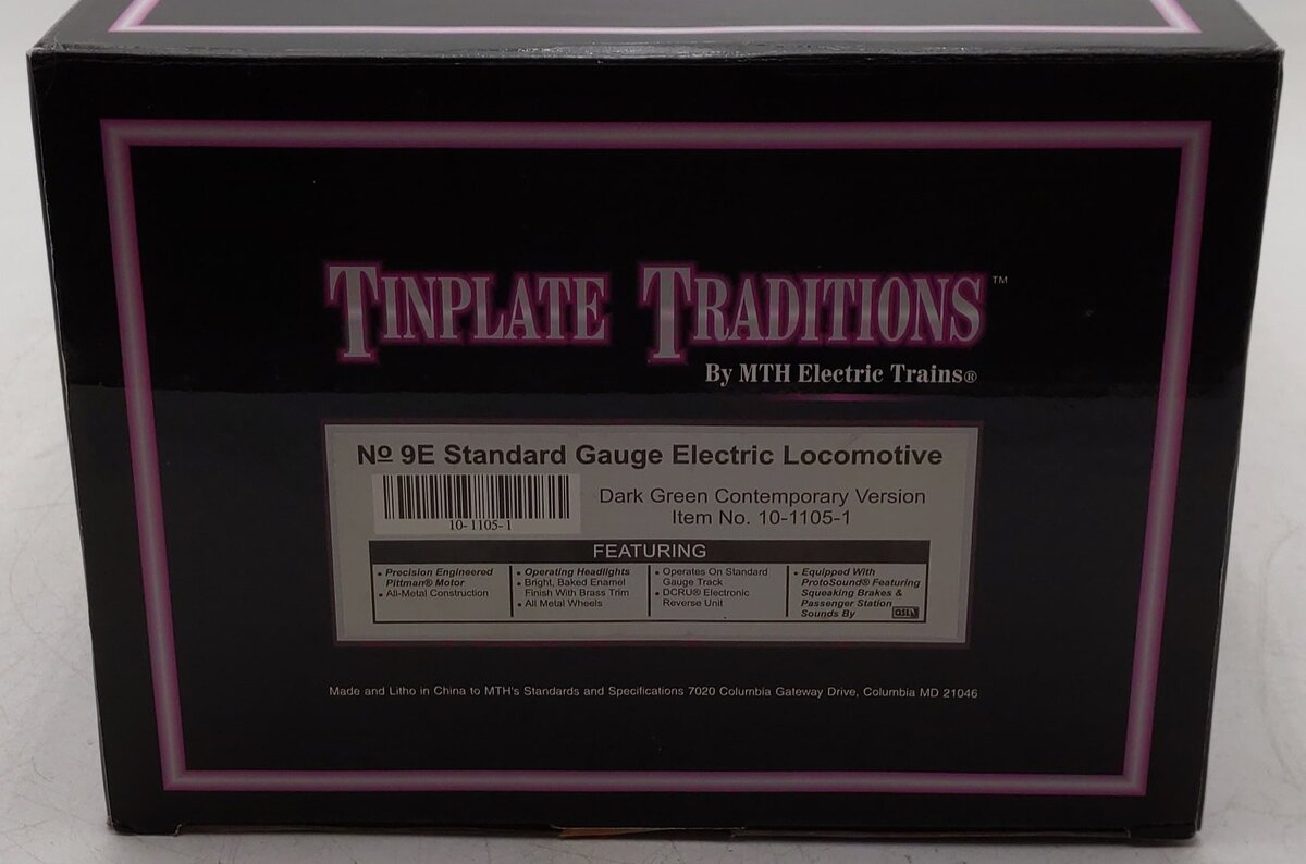 MTH 10-1105-1 Std. Gauge Tinplate No. 9E Electric Locomotive w/PS1 EX/Box