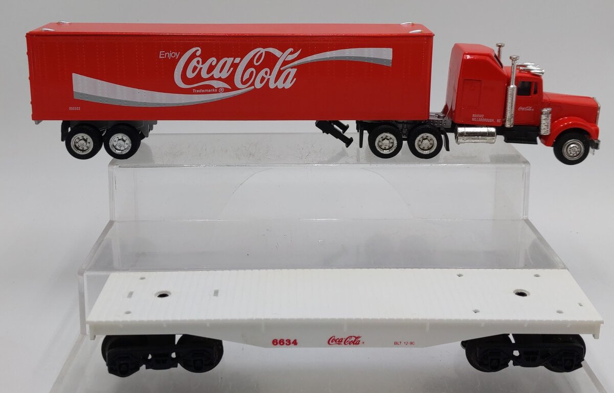 K-Line KK6634 Coca-Cola Heavy Hauler Flatcar w/ Tractor Trailer EX/Box