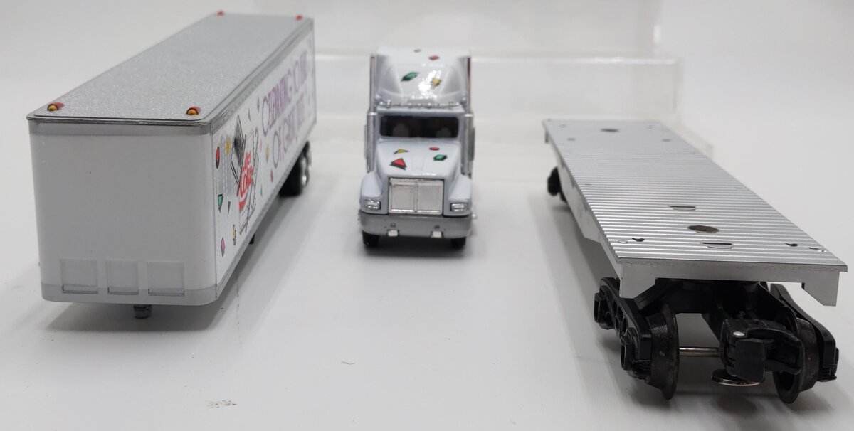 K-Line K6667 O Gauge Coke 10th Anniversary Flatcar w/Truck & Trailer EX/Box