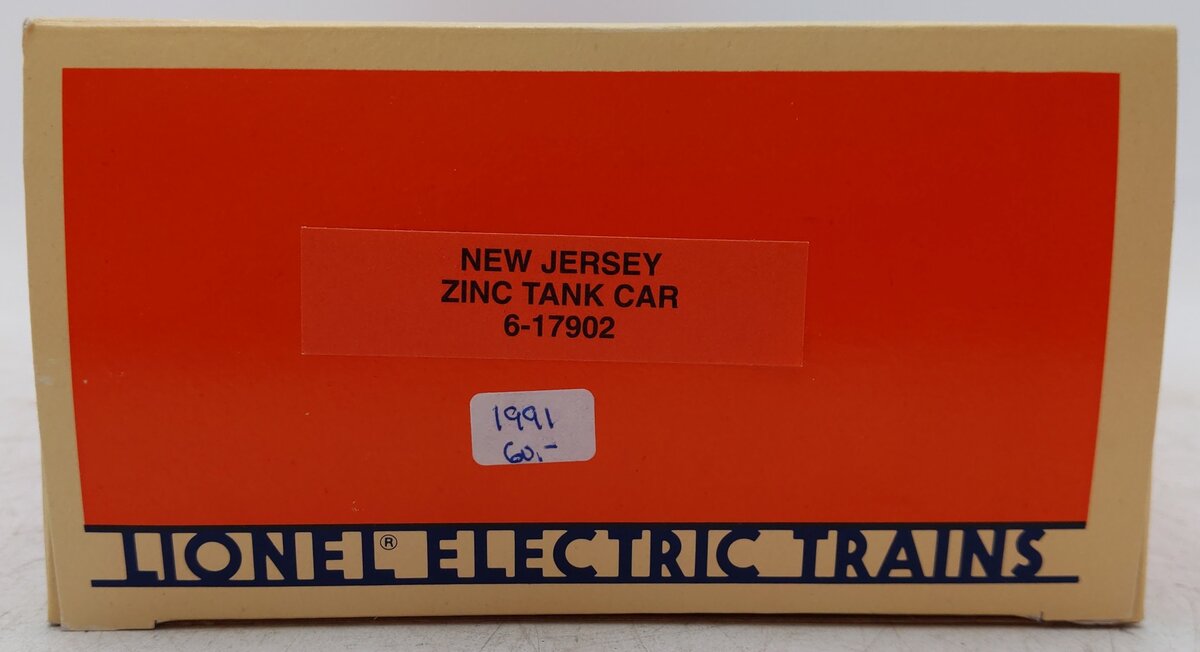 Lionel 6-17902 O Gauge New Jersey Zinc Unibody Tank Car EX/Box