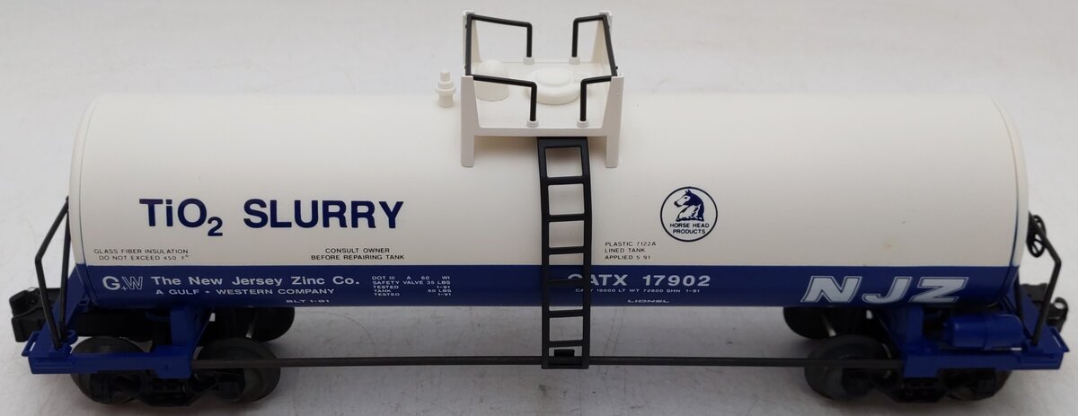 Lionel 6-17902 O Gauge New Jersey Zinc Unibody Tank Car EX/Box