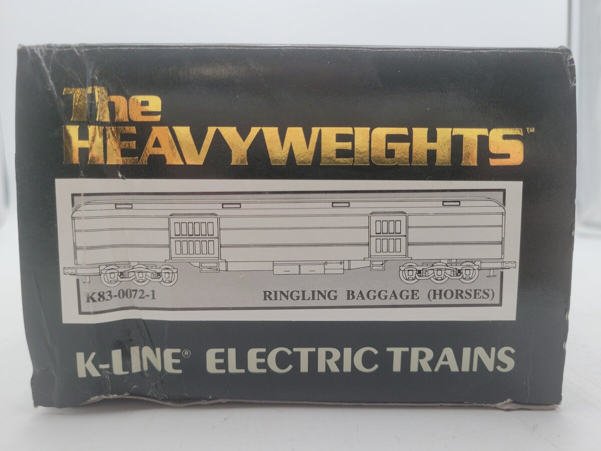 K-Line K83-0072-1 O Ringling Bros. Circus 18" Heavyweight Baggage-Horse Car #72 EX/Box