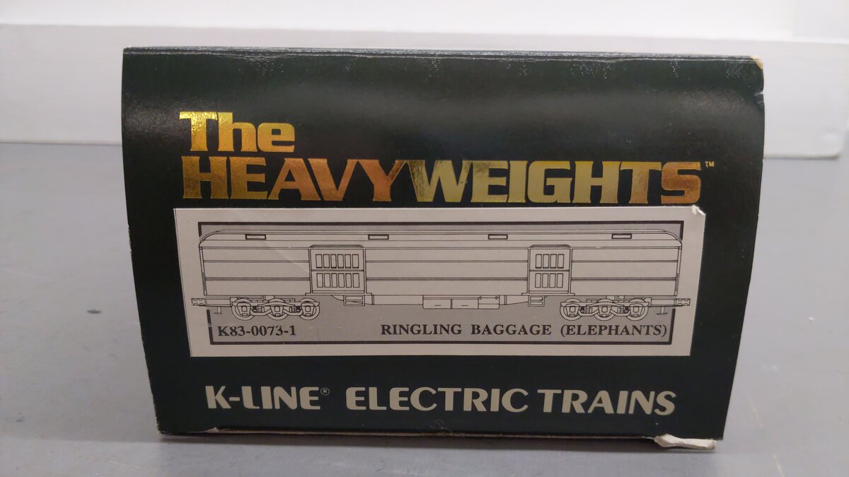 K-Line K83-0073-1 O Ringling Bros. Elephants 18" Heavyweight Baggage Car #73 EX/Box