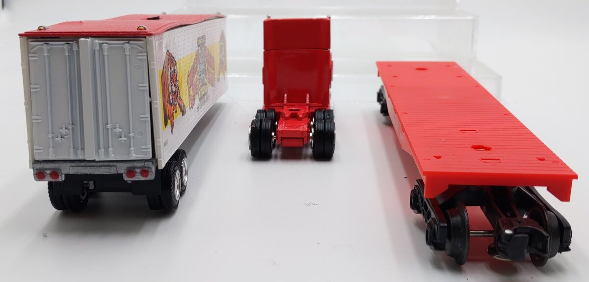 K-Line K-665601 O Ringling Brothers Heavy Hauler Tractor Trailer Flat Car Set VG/Box