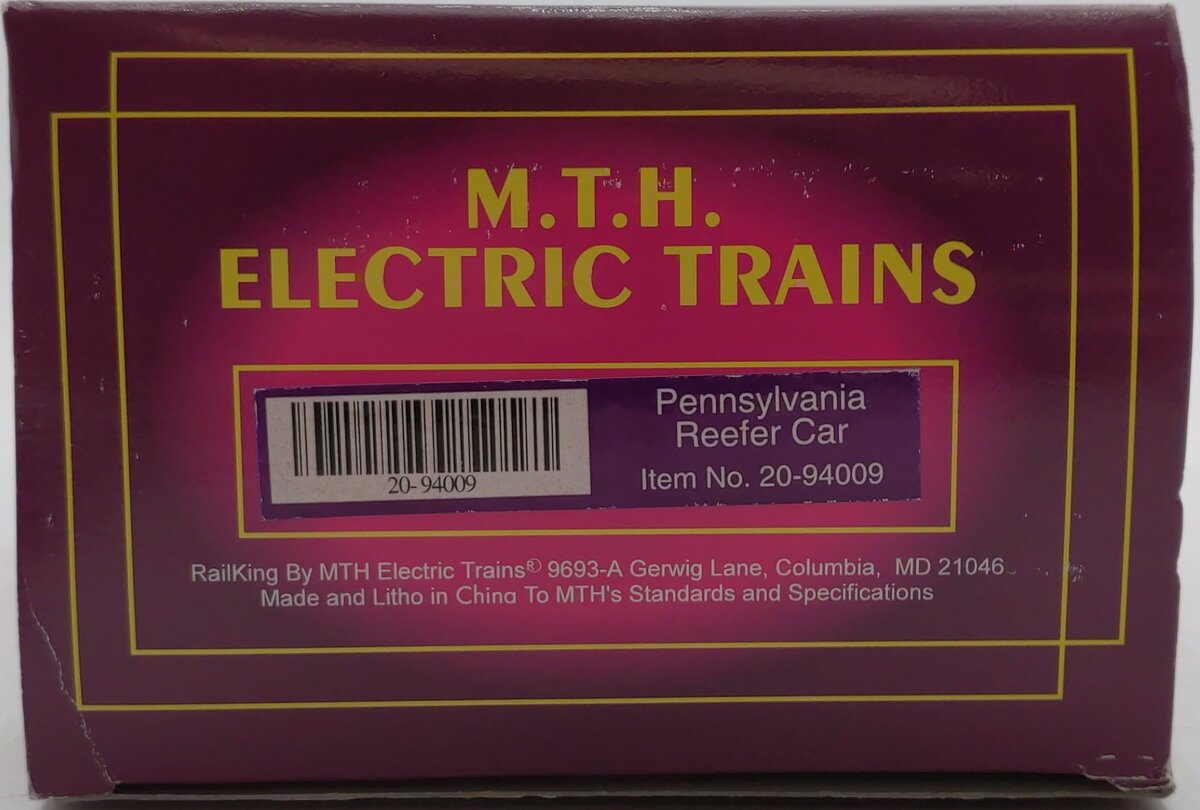 MTH 20-94009 O Pennsylvania Railroad 40' Single Door Reefer Car #19247 LN/Box