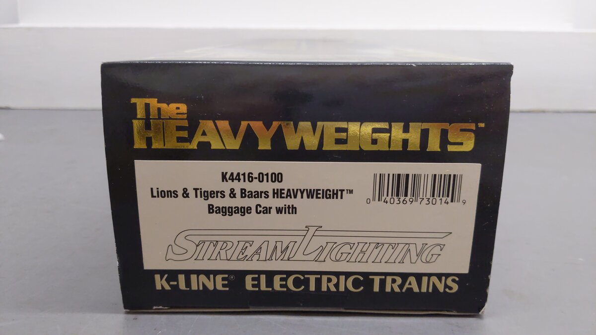 K-Line K4416-0100 O Gauge Lions & Tigers & Bears 18" Heavyweight Baggage Car EX/Box