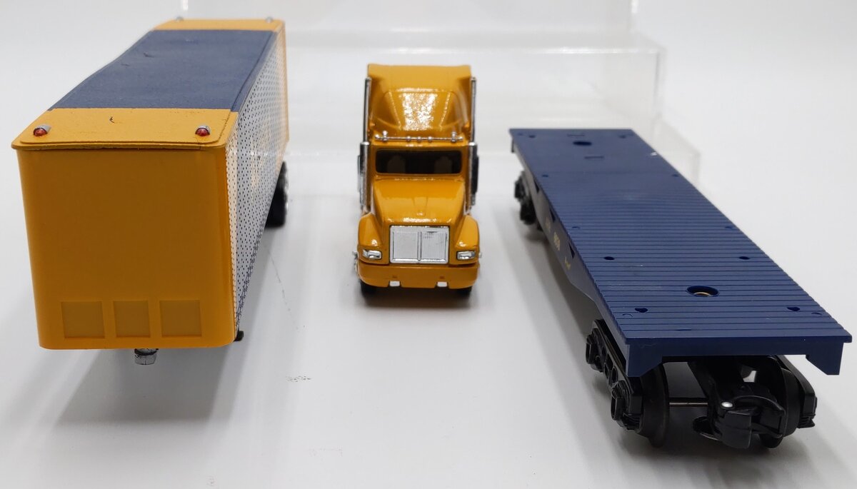 K-Line K6638 O Gauge Alaska Flatcar with Tractor Trailer VG/Box