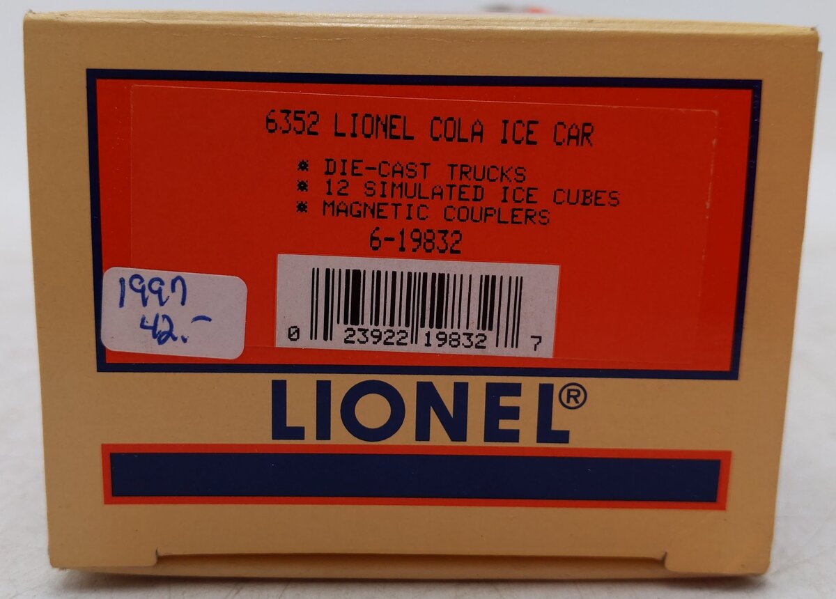 Lionel 6-19832 O Gauge Lionel Cola Ice Car #6352 EX/Box
