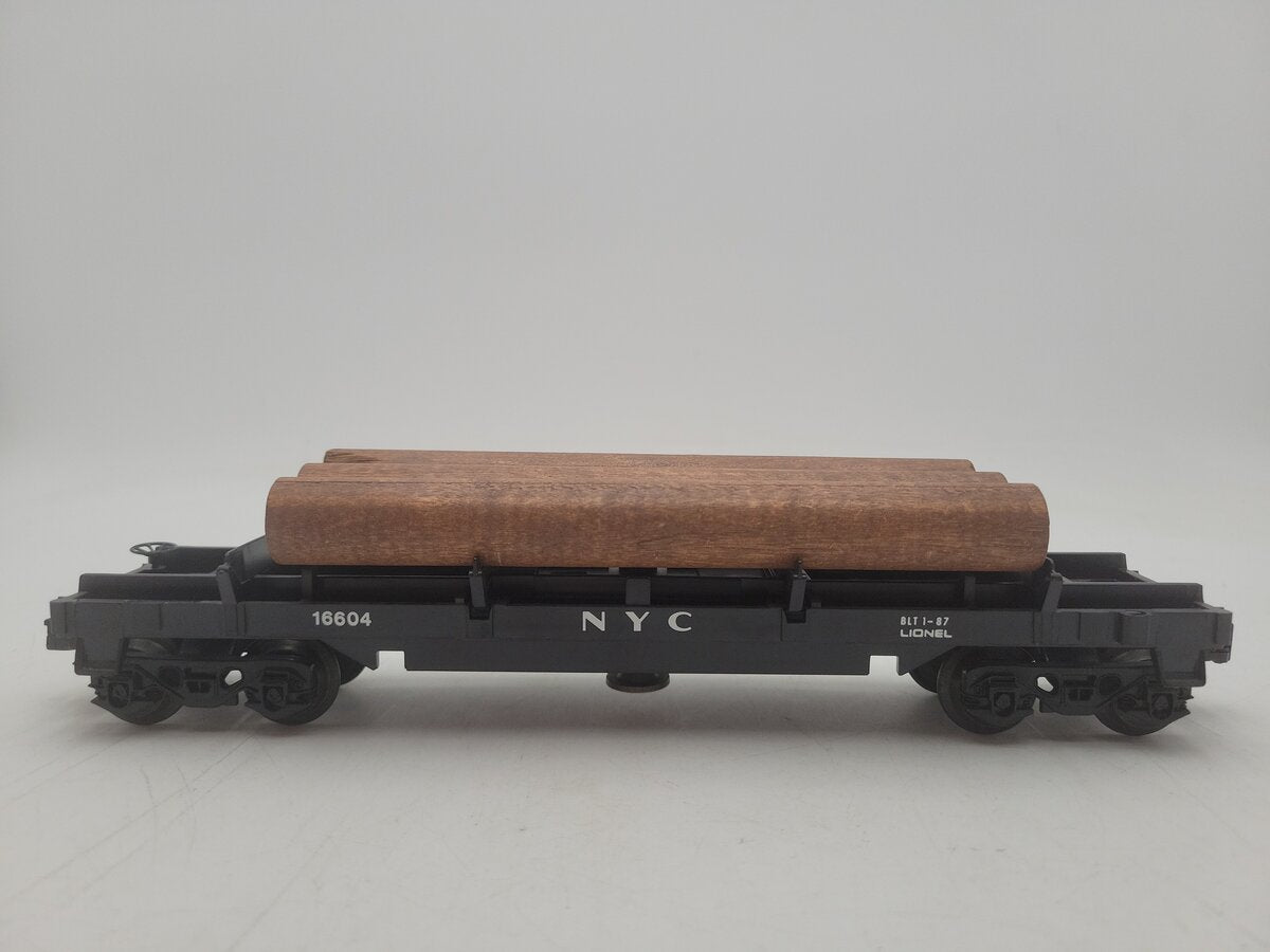 Lionel 6-16604 O Gauge New York Central Operating Log Dump Car EX/Box