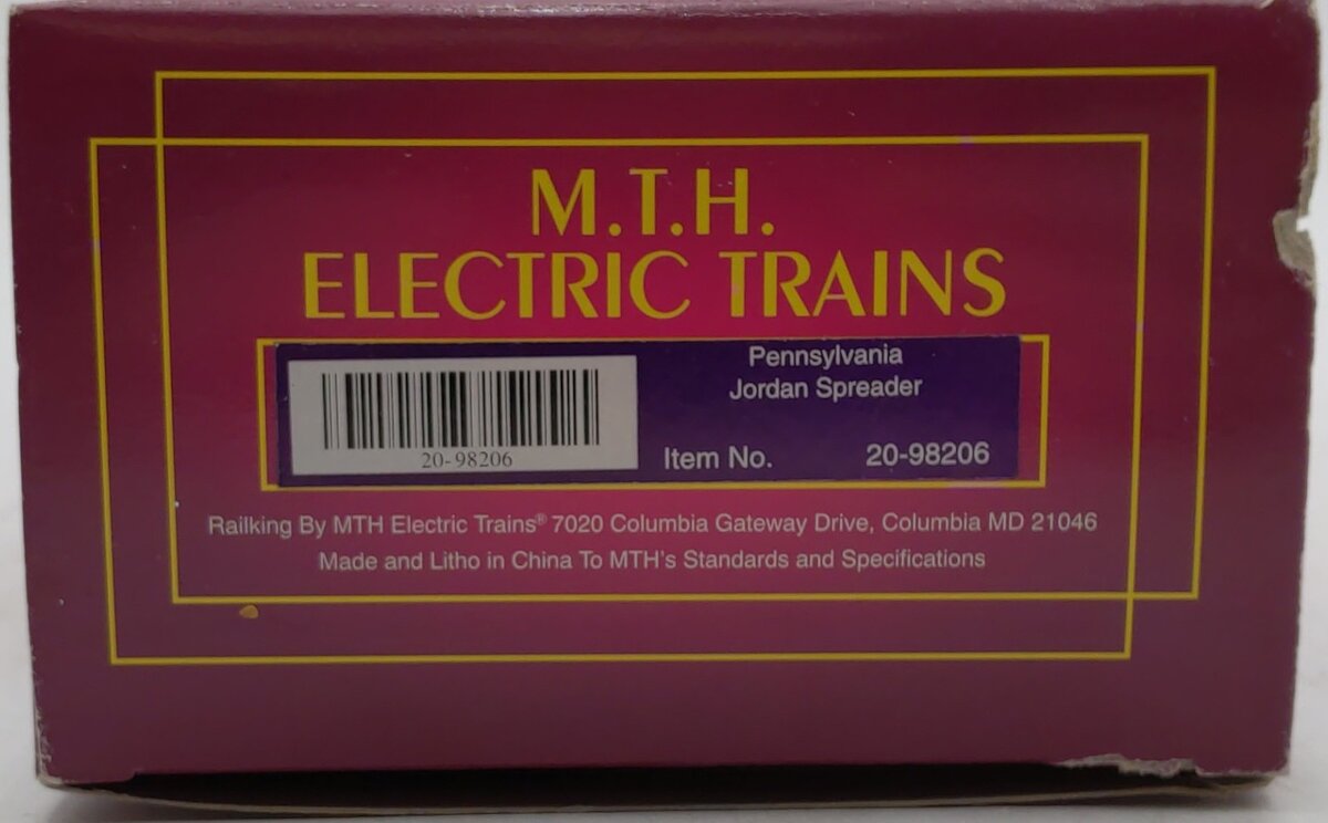 MTH 20-98206 O Gauge Pennsylvania Jordan Spreader #497928 LN/Box