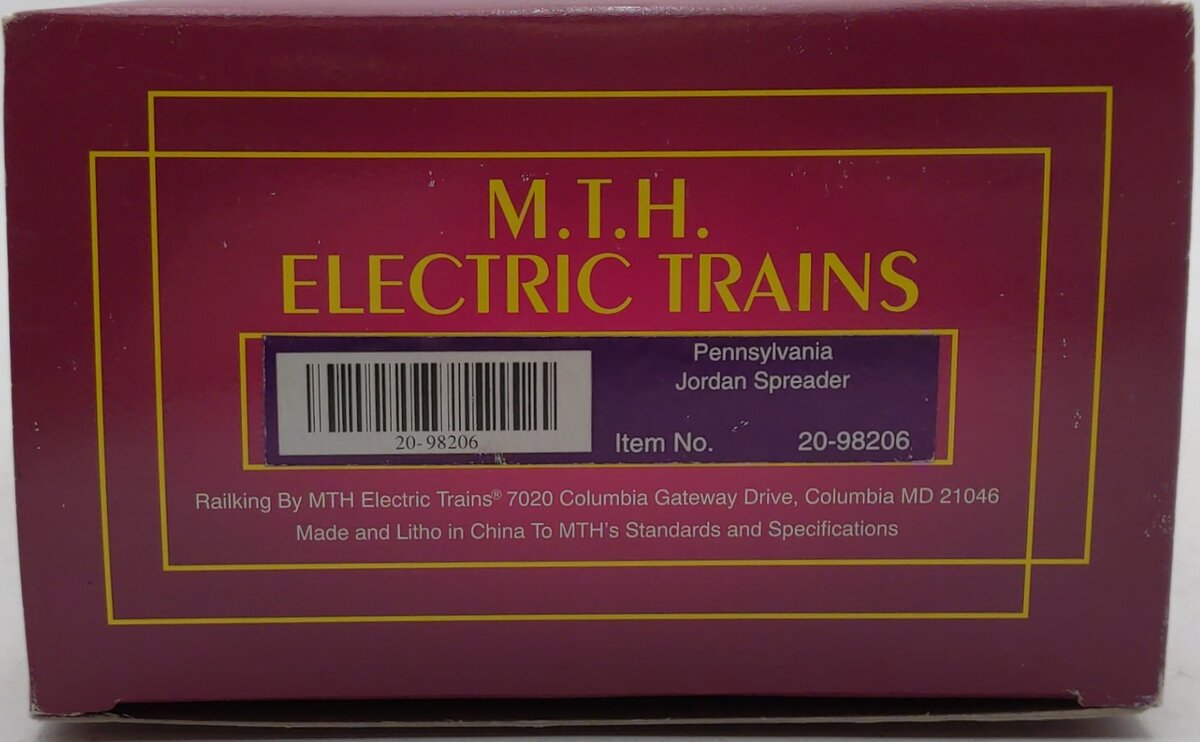 MTH 20-98206 O Gauge Pennsylvania Jordan Spreader #497928 LN/Box