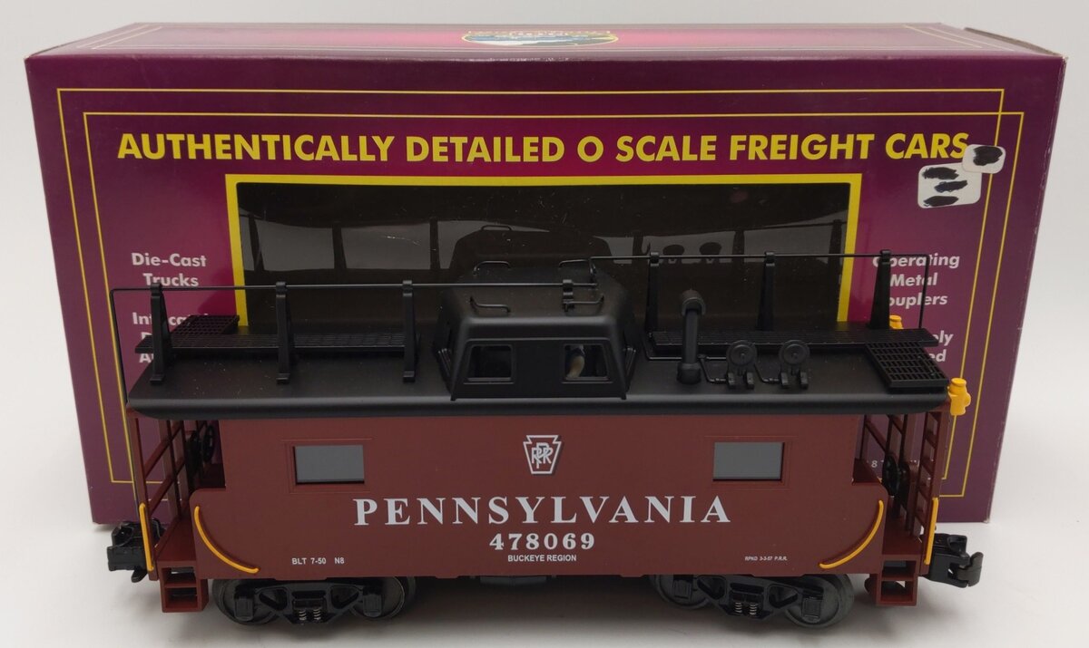 MTH 20-91014 O Gauge Pennsylvania Railroad N-8 Steel Caboose #478069 EX/Box