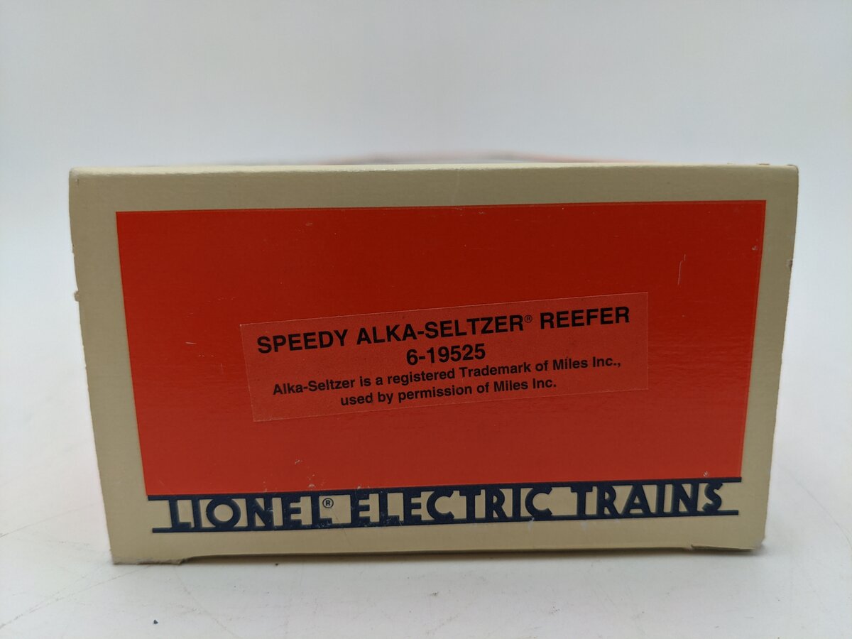 Lionel 6-19525 O Gauge Speedy Alka-Seltzer Billboard Reefer EX/Box