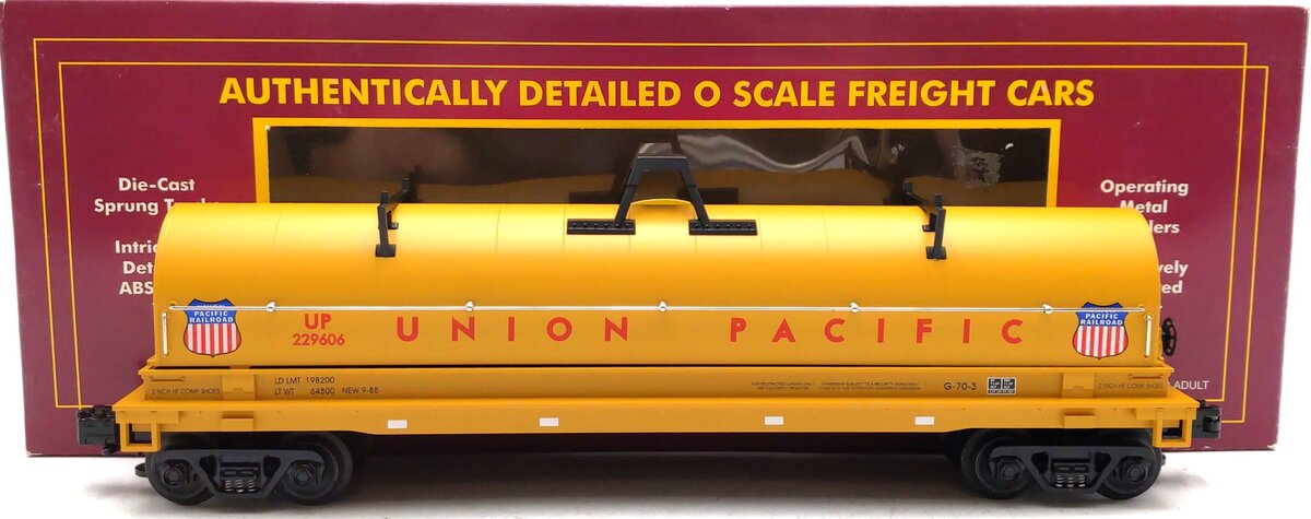 MTH 20-98204 O Gauge Union Pacific Steel Coil Car w/ Cover #229606 EX/Box