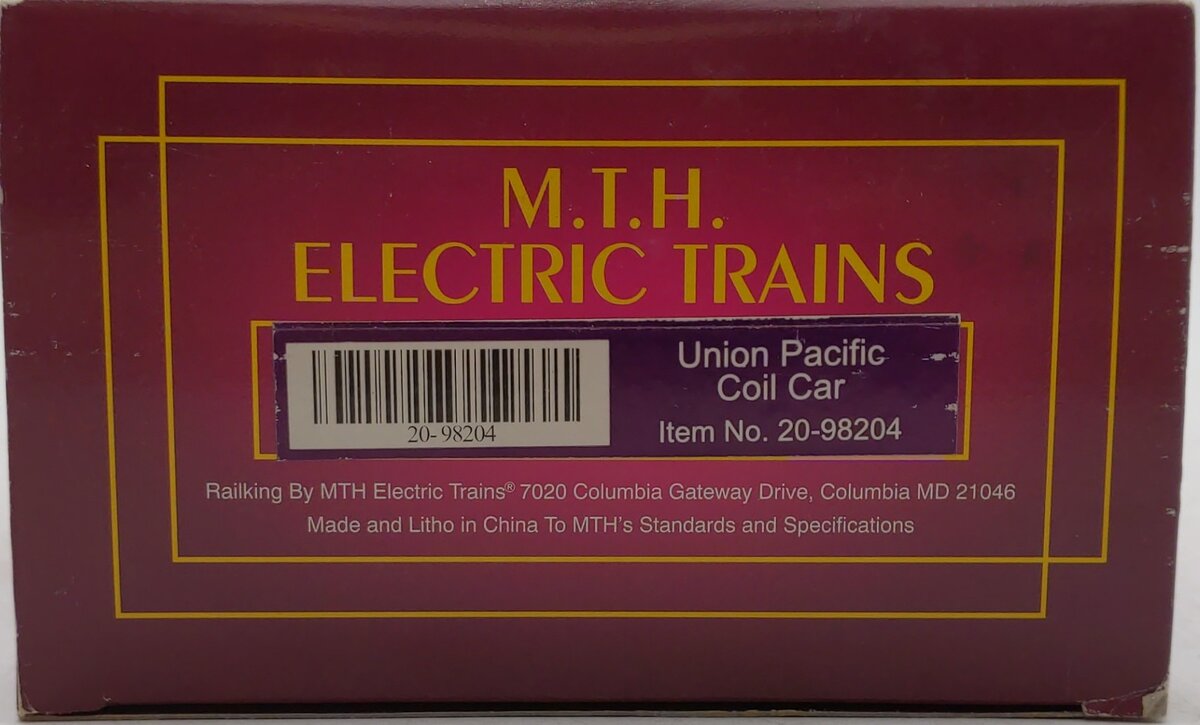 MTH 20-98204 O Gauge Union Pacific Steel Coil Car w/ Cover #229606 EX/Box