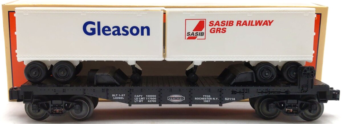 Lionel 6-52114 O Gauge NYC TTOS Flatcar with Gleason & SASIB Trailer LN/Box