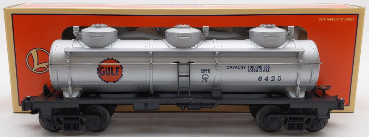 Lionel 6-19612 O Gauge Gulf Triple Dome Tank Car #6425 EX/Box