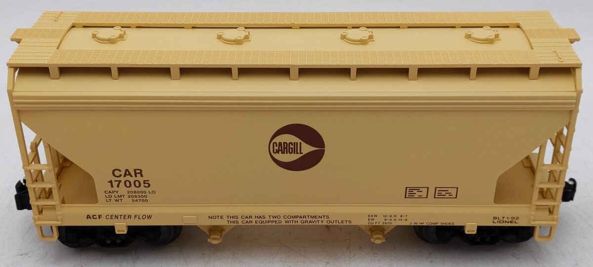 Lionel 6-17005 O Gauge Cargill 2-Bay Center Flow Hopper #17005 EX/Box