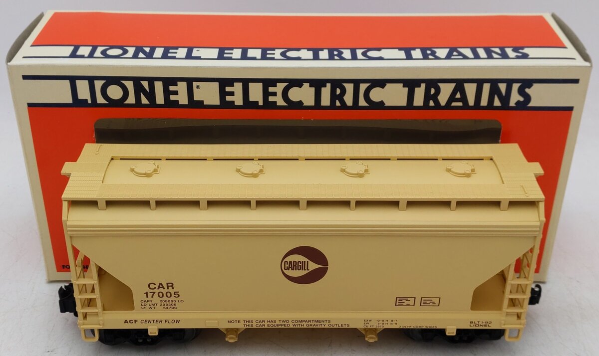 Lionel 6-17005 O Gauge Cargill 2-Bay Center Flow Hopper #17005 EX/Box