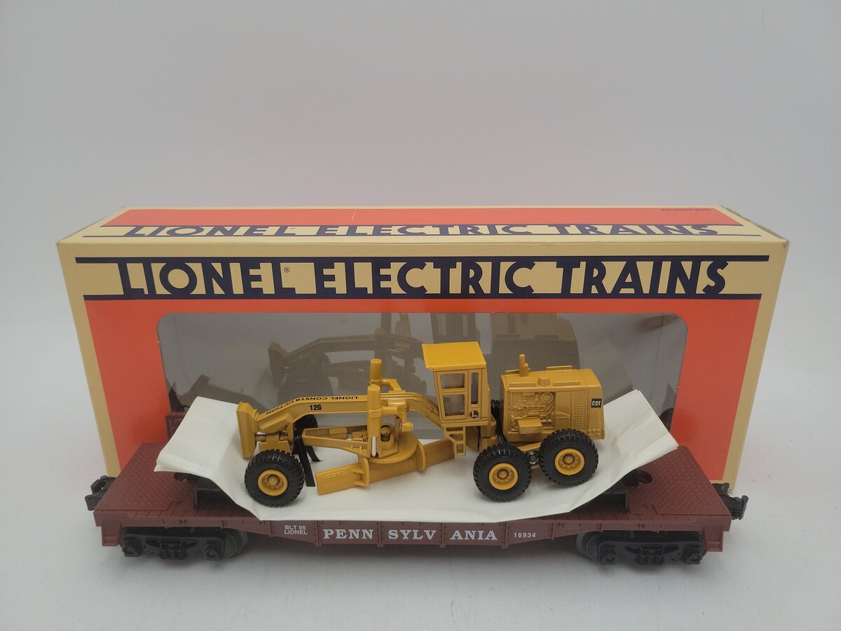 Lionel 6-16934 O Gauge Pennsylvania Flatcar w/Ertl Road Grader EX/Box