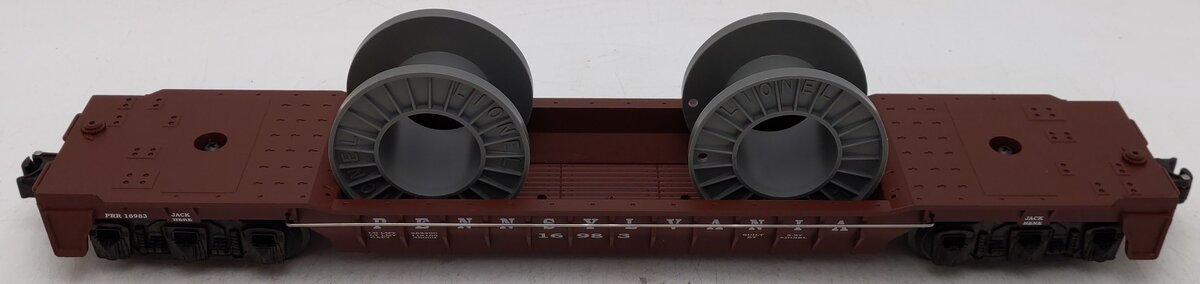 Lionel 6-16983 O Gauge Pennsylvania F-9 Well Car w/Cable Reels #16983 EX/Box