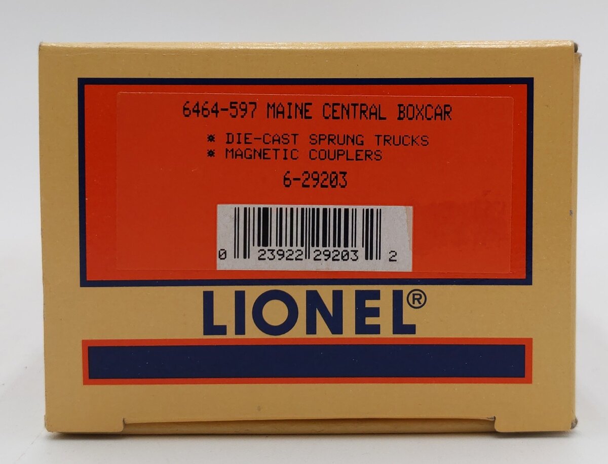 Lionel 6-29203 O Gauge Maine Central Boxcar #6464-597 EX/Box