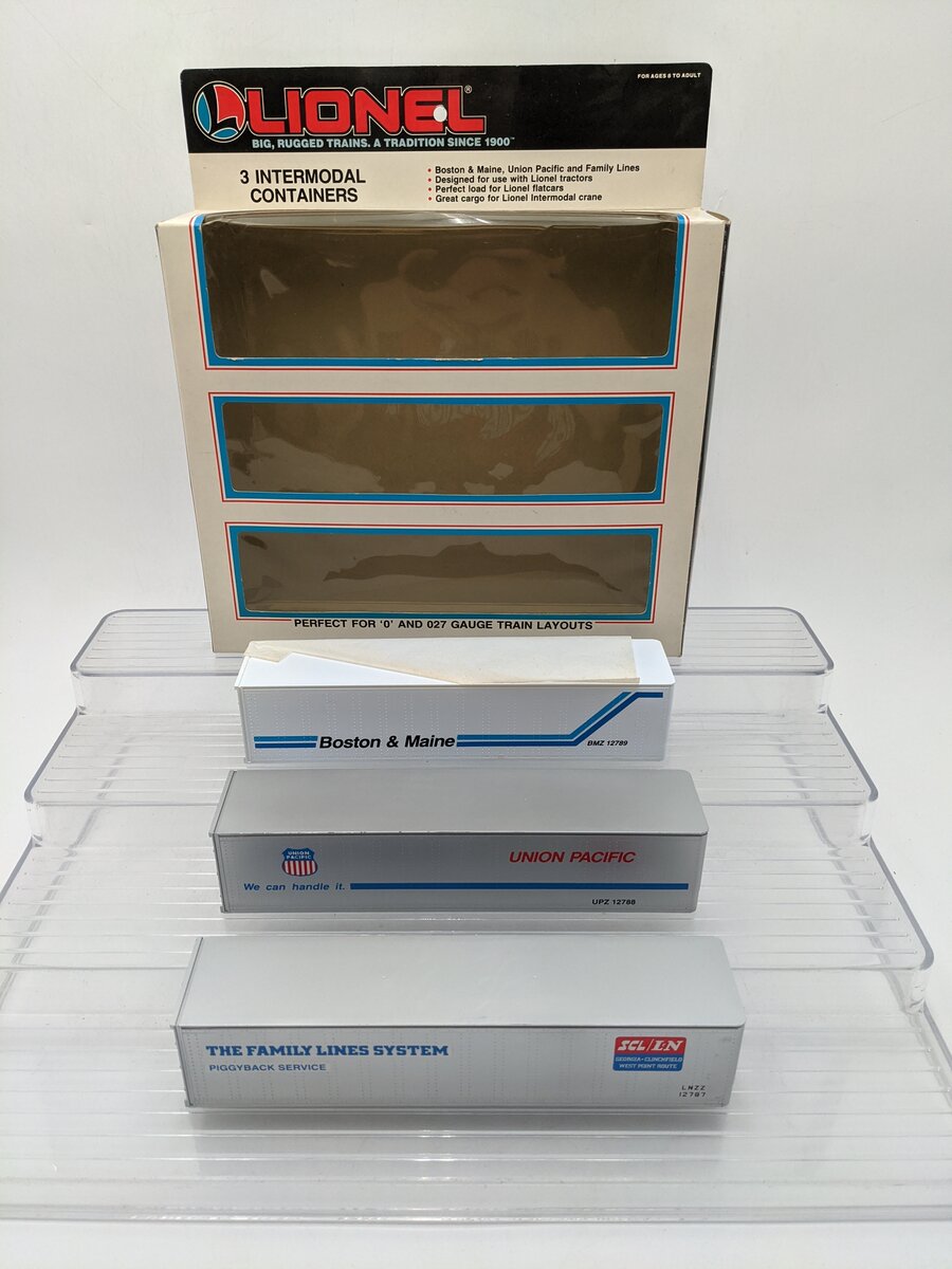 Lionel 6-12784 O Gauge Intermodal Containers 3-Pack EX/Box