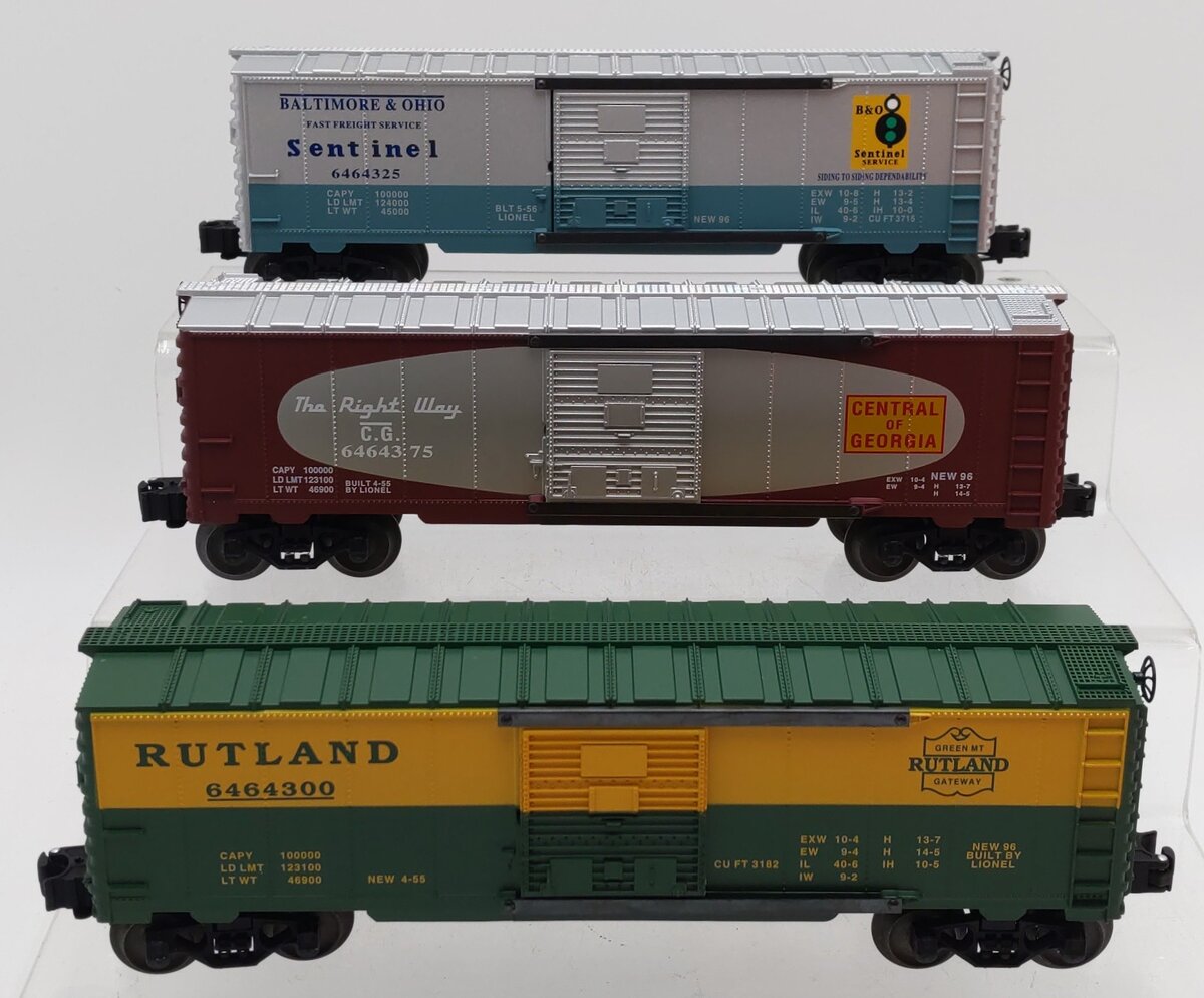 Lionel 6-19276 O Gauge 6464 Boxcar Series V (Set of 3) VG/Box