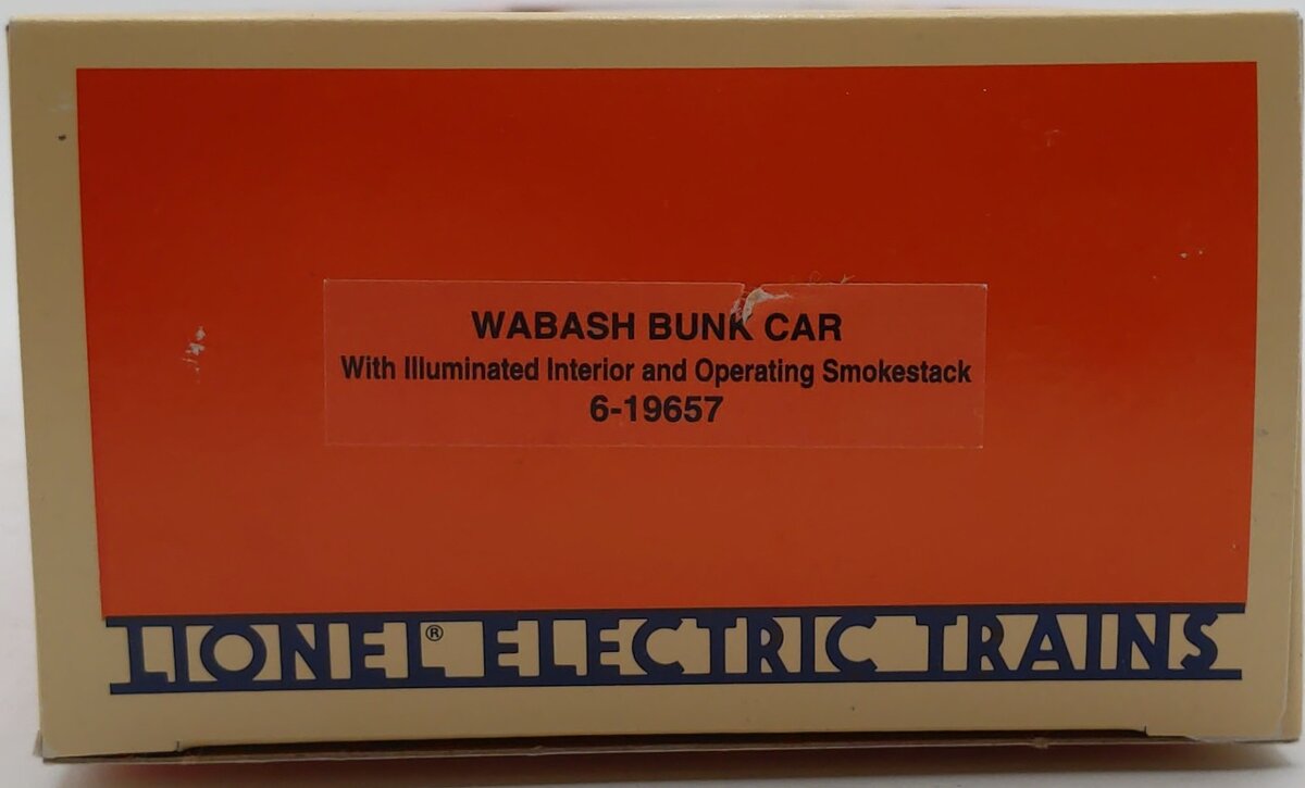 Lionel 6-19657 O Gauge Wabash Bunk Car w/Smoke #19657 LN/Box