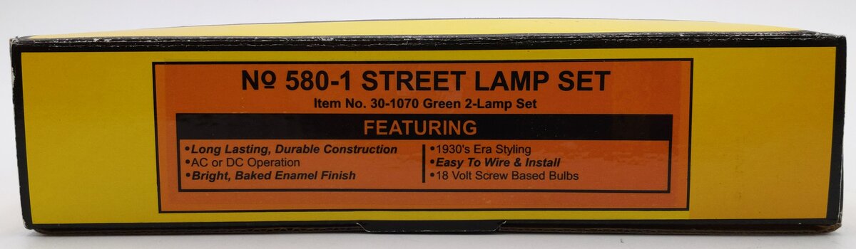 MTH 30-1070 #580-1 O / O-27 Scale Green Teardrop Street Lamp (Set of 2) NIB