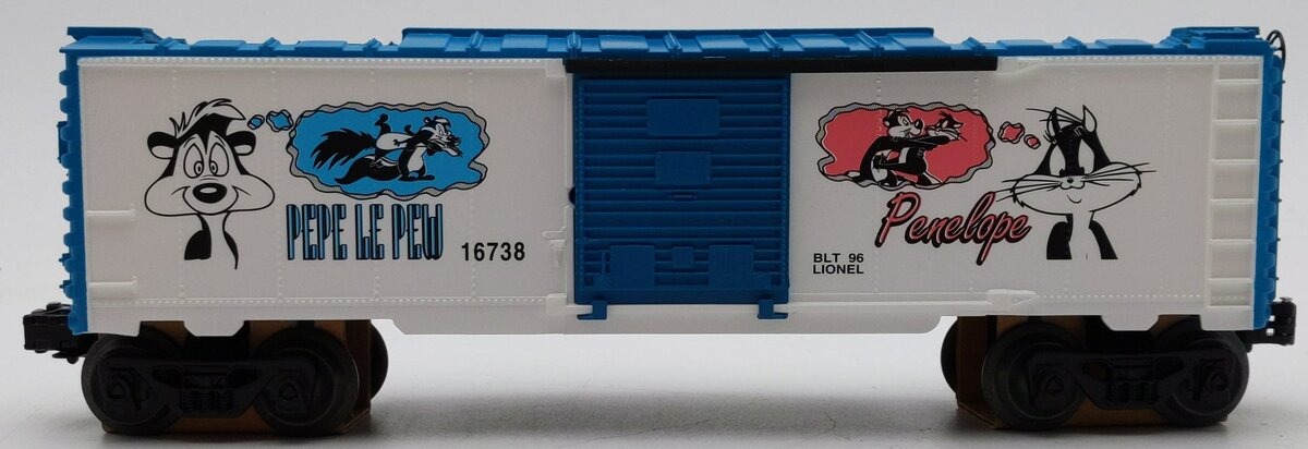 Lionel 6-16738 O Warner Bros Pepe Le Pew & Penelope Operating Boxcar LN/Box
