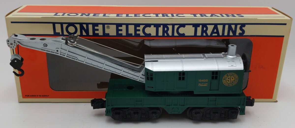 Lionel 6-19405 O Gauge Southern 6-Wheel Crane Car EX/Box