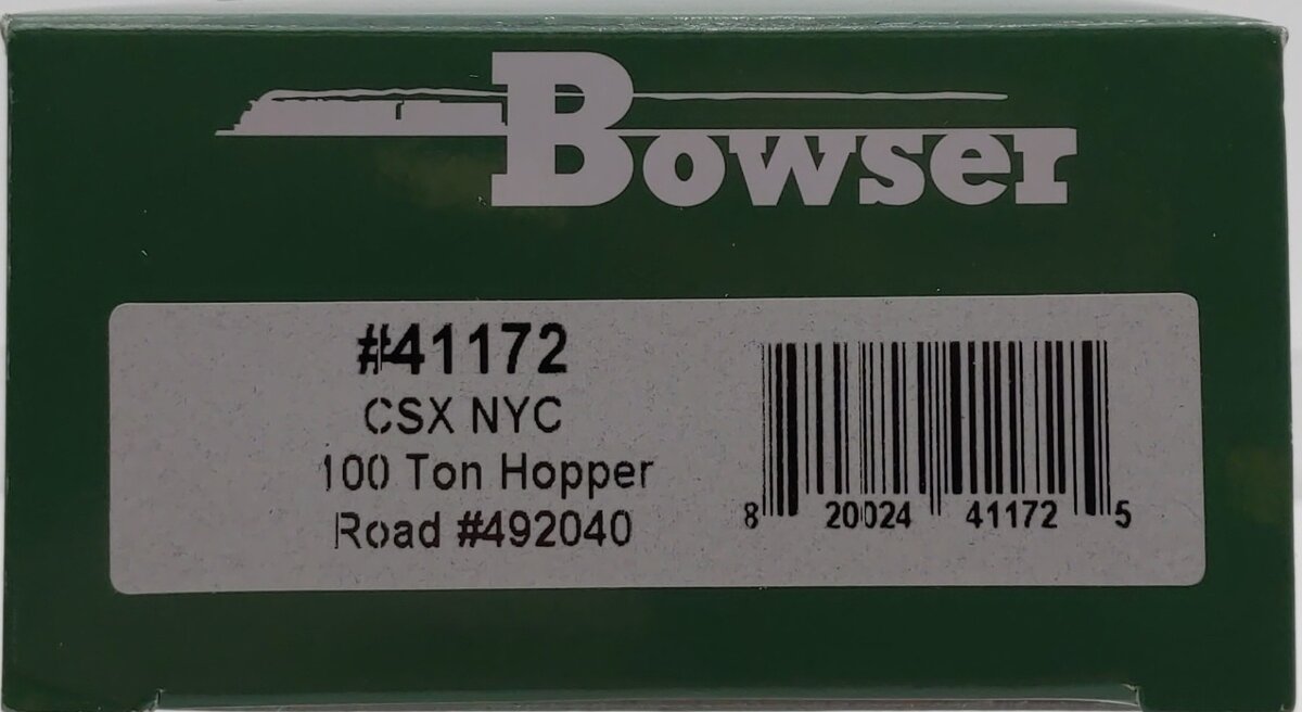 Bowser 41172 HO CSX/NYC 100-Ton 3-Bay Hopper Executive Line #492040 LN/Box