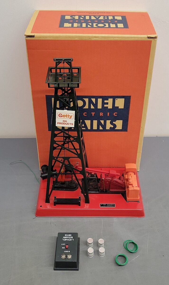 Lionel 6-2305 O Gauge Getty Operating Oil Derrick And Pump EX/Box
