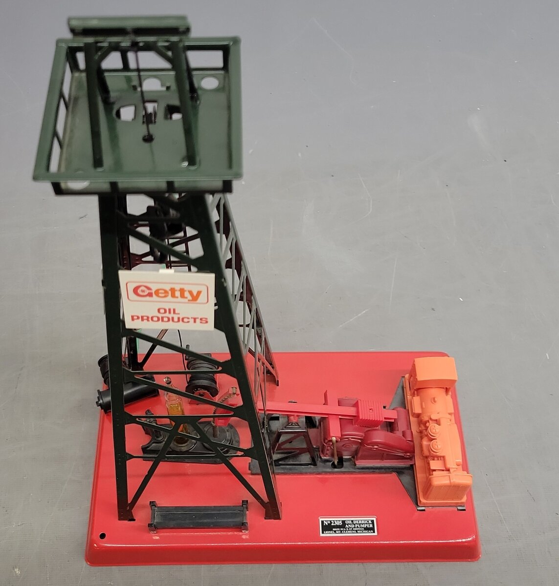 Lionel 6-2305 O Gauge Getty Operating Oil Derrick And Pump EX/Box