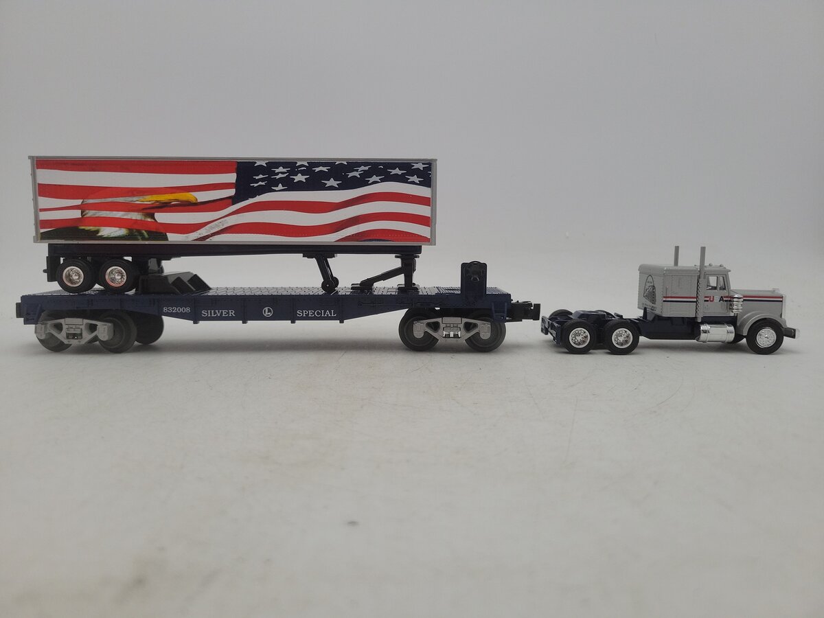 Lionel 6-52490 O USA StLRRC 25th Anniversary 1983-2008 Flatcar w/Tractor Trailer LN/Box