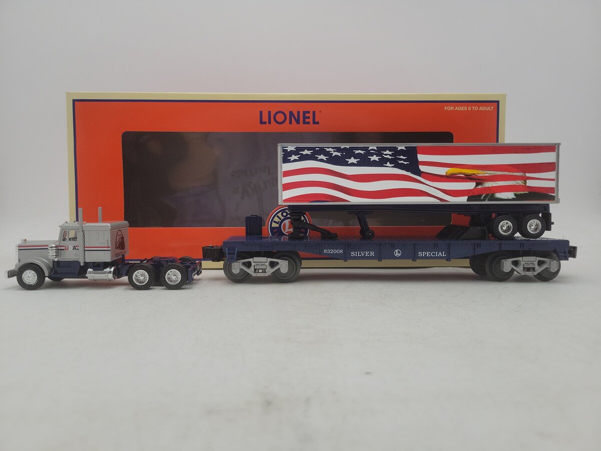 Lionel 6-52490 O USA StLRRC 25th Anniversary 1983-2008 Flatcar w/Tractor Trailer LN/Box