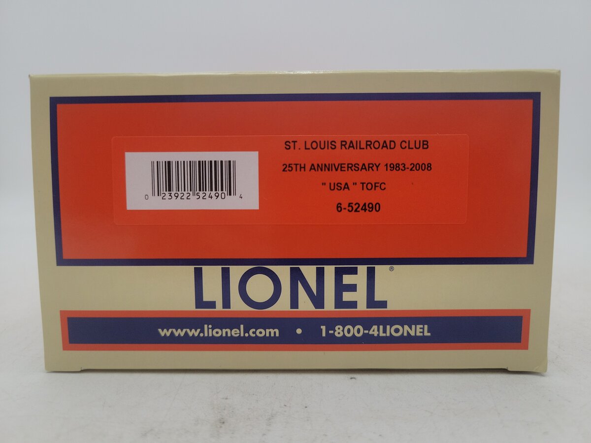 Lionel 6-52490 O USA StLRRC 25th Anniversary 1983-2008 Flatcar w/Tractor Trailer LN/Box