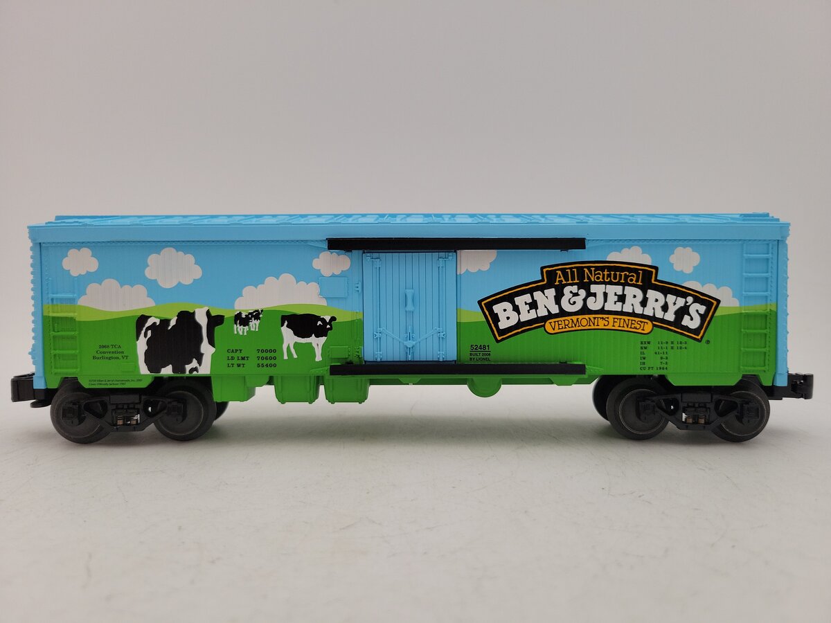 Lionel 6-52481 O Gauge 2008 TCA Convention Ben and Jerry's Refrigerator Car LN/Box