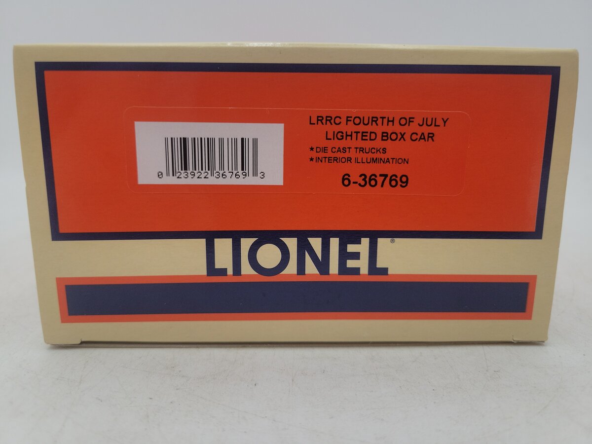 Lionel 6-36769 O Gauge LRRC Fourth of July Lighted Boxcar LN/Box